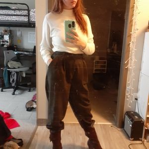 Vintage Black Gingham High Waisted Pants